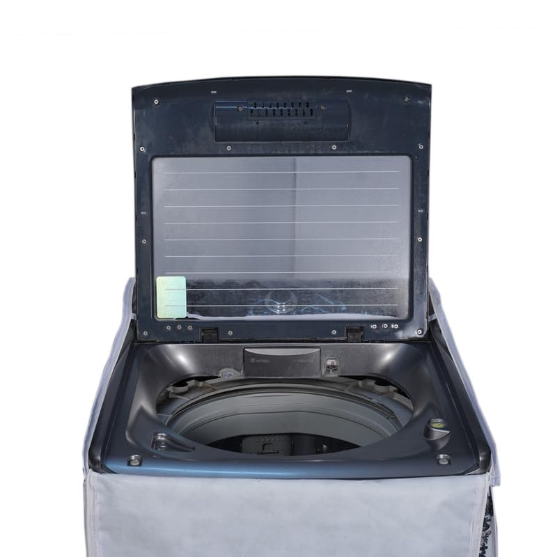 Image of ELITE PRODUCTS Waterproof Top Load Washing Machine Cover for Samsung Back Panel Fully Automatic Washing Machines 6 Kg, 6.5 Kg, 7 Kg, 7.5 Kg, 8 Kg | Dustproof Zip Cover | 55x55x92 cm