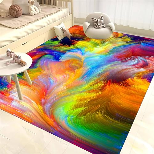 Tapete moderno abstracto lavable 3x4 pies miniatura 3