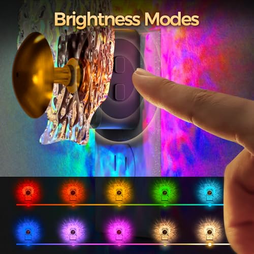 Image of DORESshop LED Night Light [2 Pack], Night Lights Plug into Wall | Dynamic RGB Color Changing Nightlight, Dusk to Dawn Sensor, Nightlight Plug into Wall for Hallway, Stairway, Home Decor