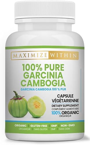 Miniatura 2 de Maximum Slim Suplemento de Garcinia Cambogia 100% puro, extracto de HCA, fórmula de apoyo de peso para hombres y mujeres, sin OMG, sin gluten, 60