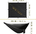 Oversized rain Tarpaulin,Camping Hammock with Mosquito Net Rain Fly Heavy Duty Tree Strap,Single Double Hammock Tent Waterproof Rainfly Set,Camping Backpacking Backyard Patio Hiking Travel(Black )