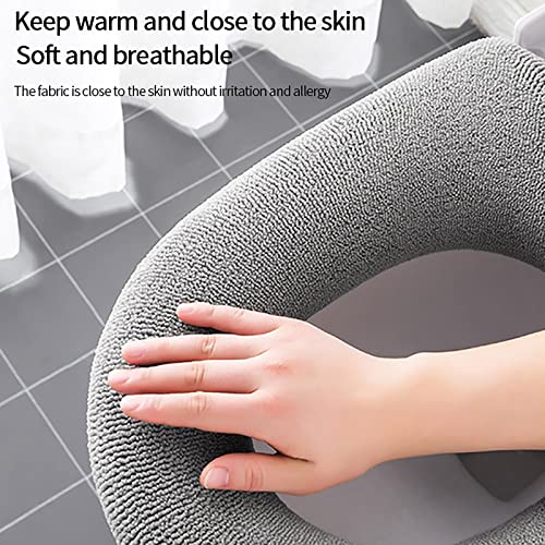 Kamanan WC Sitzbezüge Weich Toilettenkissen WC Dicke Kissen Toilettensitzbezug Weicher Dickerer Wärmer WC Kissen Pads Passend für alle Ovalen Toilettensitze (2PCS) – Bild 6