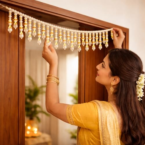 Image of Rajasthan Kraft Handmade Beaded Door Toran - 40 Inch in Size, for Home Decor, Festive Decor, Housewarming Gifts (T0059)