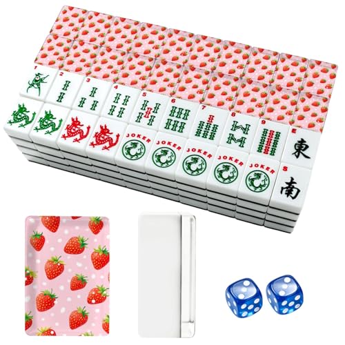 Set de Mahjong Americano con 166 fichas y accesorios miniatura 1
