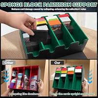 Karten Box für 2800+ Karten, Sammelkarten-Aufbewahrungsboxen mit 24 Bunt Trennwänden, 4 Schaumblöcke, Premium Magnetic Deck Boxen, PU Leder Deck Case für TCG Magic The Gathering Karten (Schwarz Grün) – Ansicht 6
