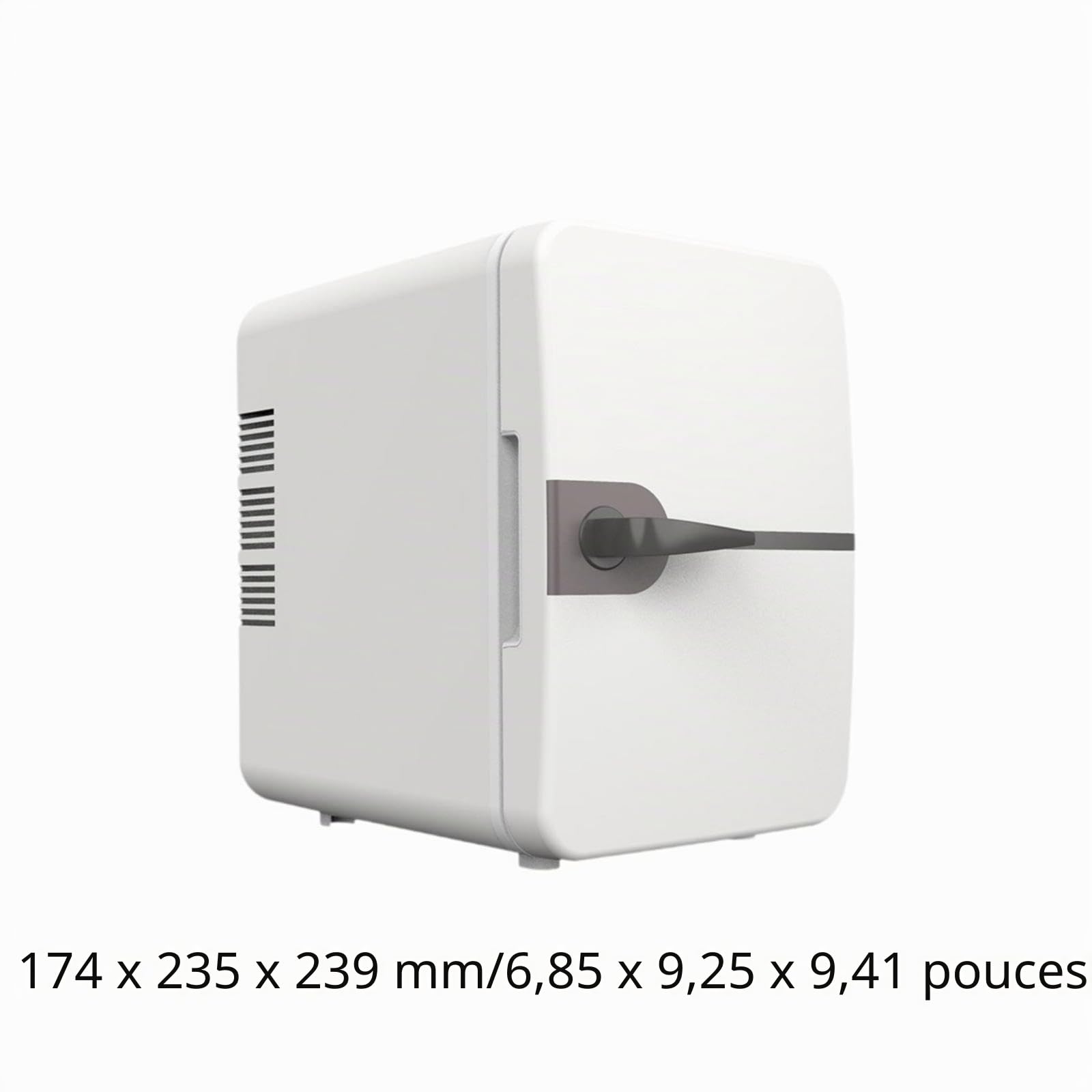 Mini Frigo de Chambre, Pratique et Moderne, Rafraîchisseur Compact 6L/8 Canettes, blanc