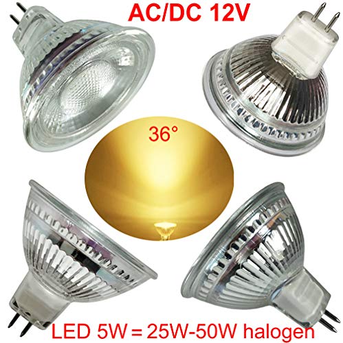 luckmax 5W MR16 12V LED Bulbs,Warm White 3000K,36° Narrow Beam Angle,GU5.3 LED Spotlight,Equivalent 50W Halogen,Track Light,Recessed Light - Image 3