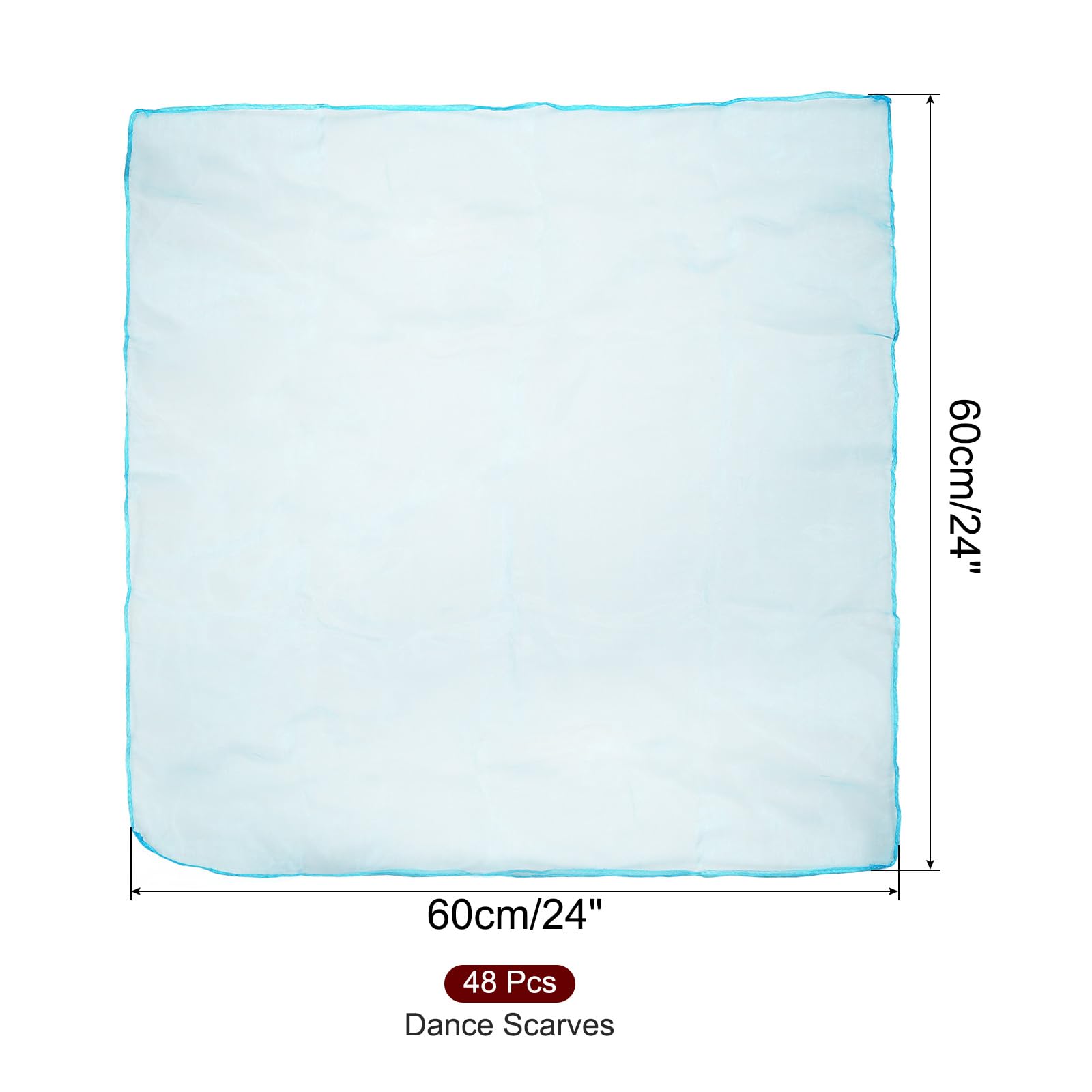 PATIKIL Lot de 48 foulards de jonglage carrés pour danse, 61 x 50,8 cm, accessoires de performance pour jouer au jonglage magique, bleu ciel