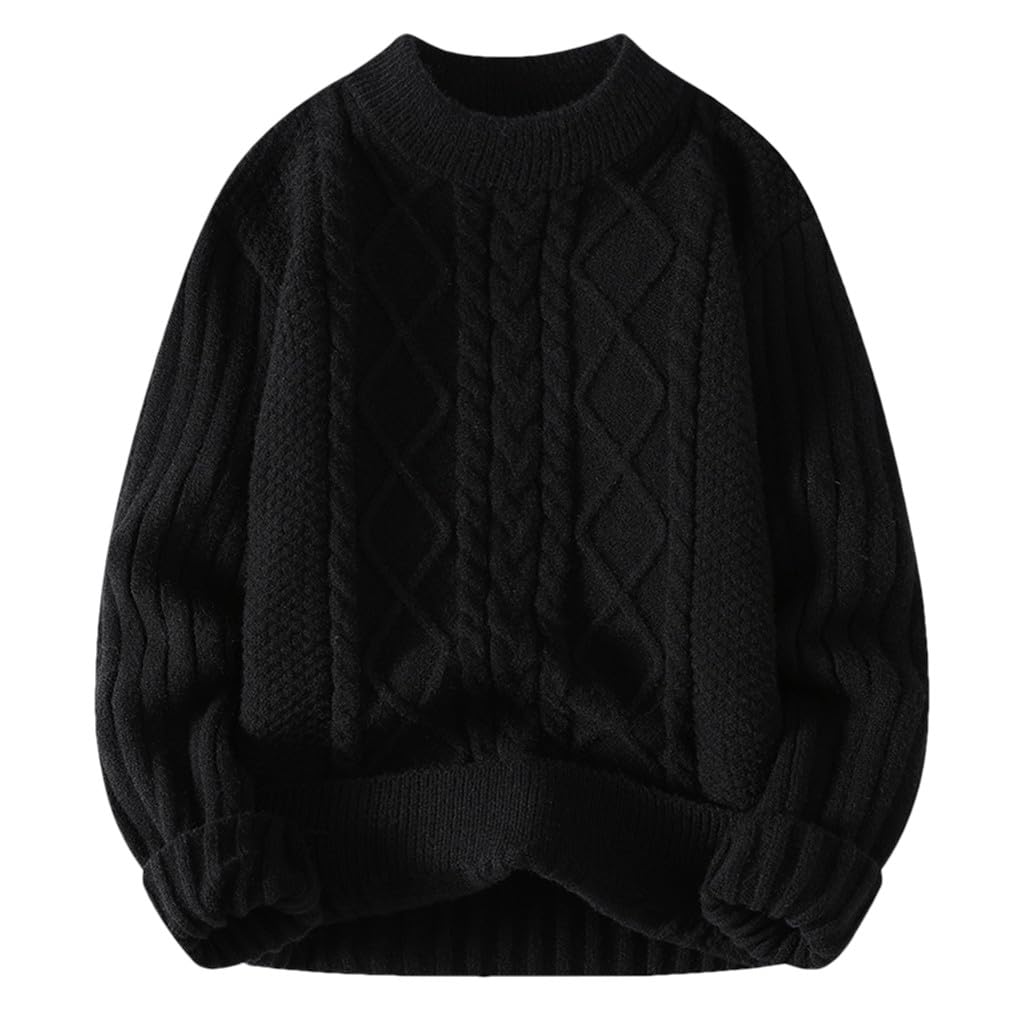 Męski sweter z golfem gruby ciepły sweter z dzianiny z długim rękawem