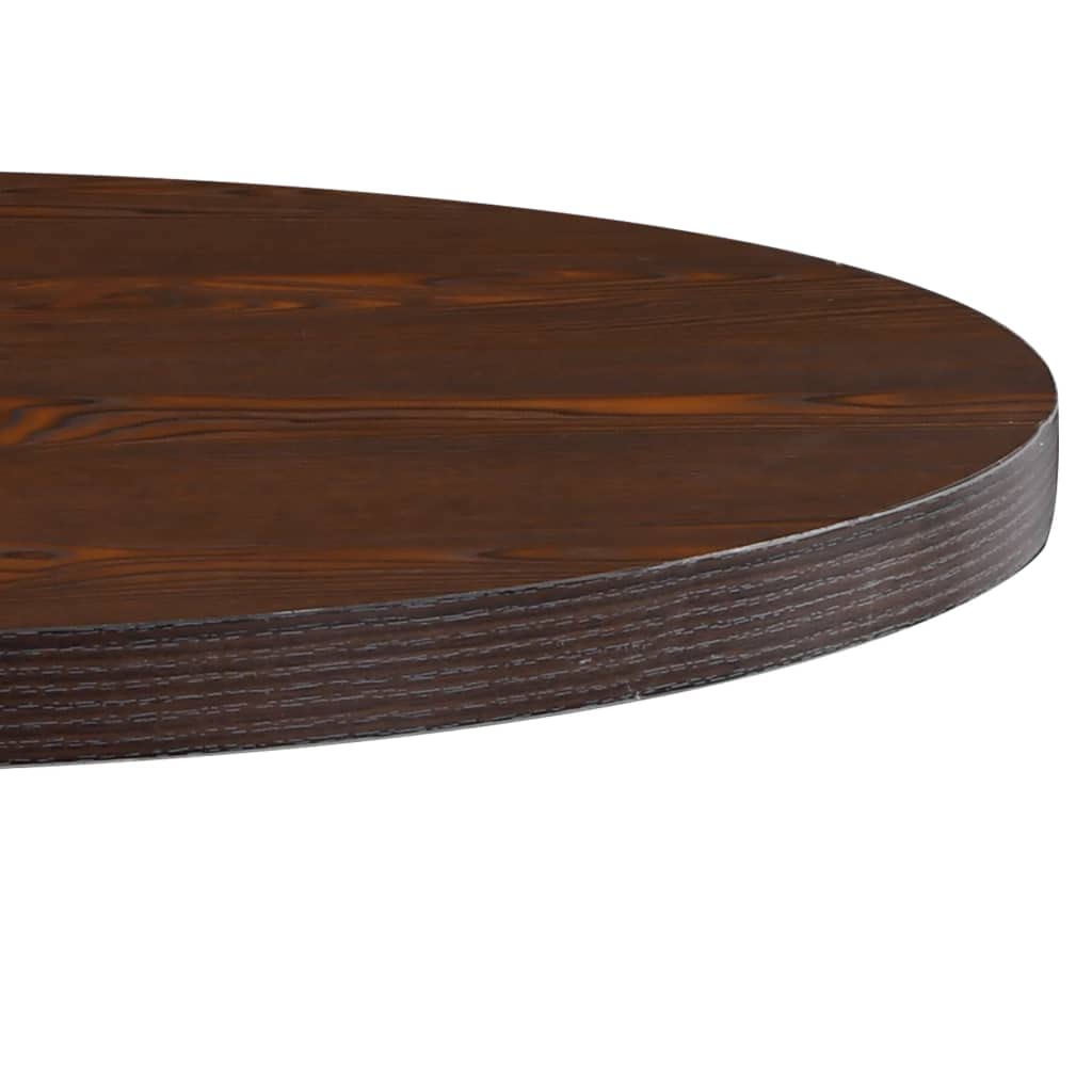 Stół bistro ciemnobrązowy, 80 cm, okrągły stół do jadalni z płyty MDF i stali dla 2 osób, elegancki, uniwersalny stół kuchenny do domu, restauracji, kawiarni, baru, łatwy do czyszczenia