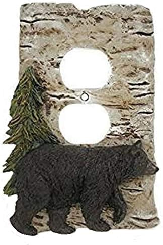Black Bear and Pine Tree Outlet Cover
