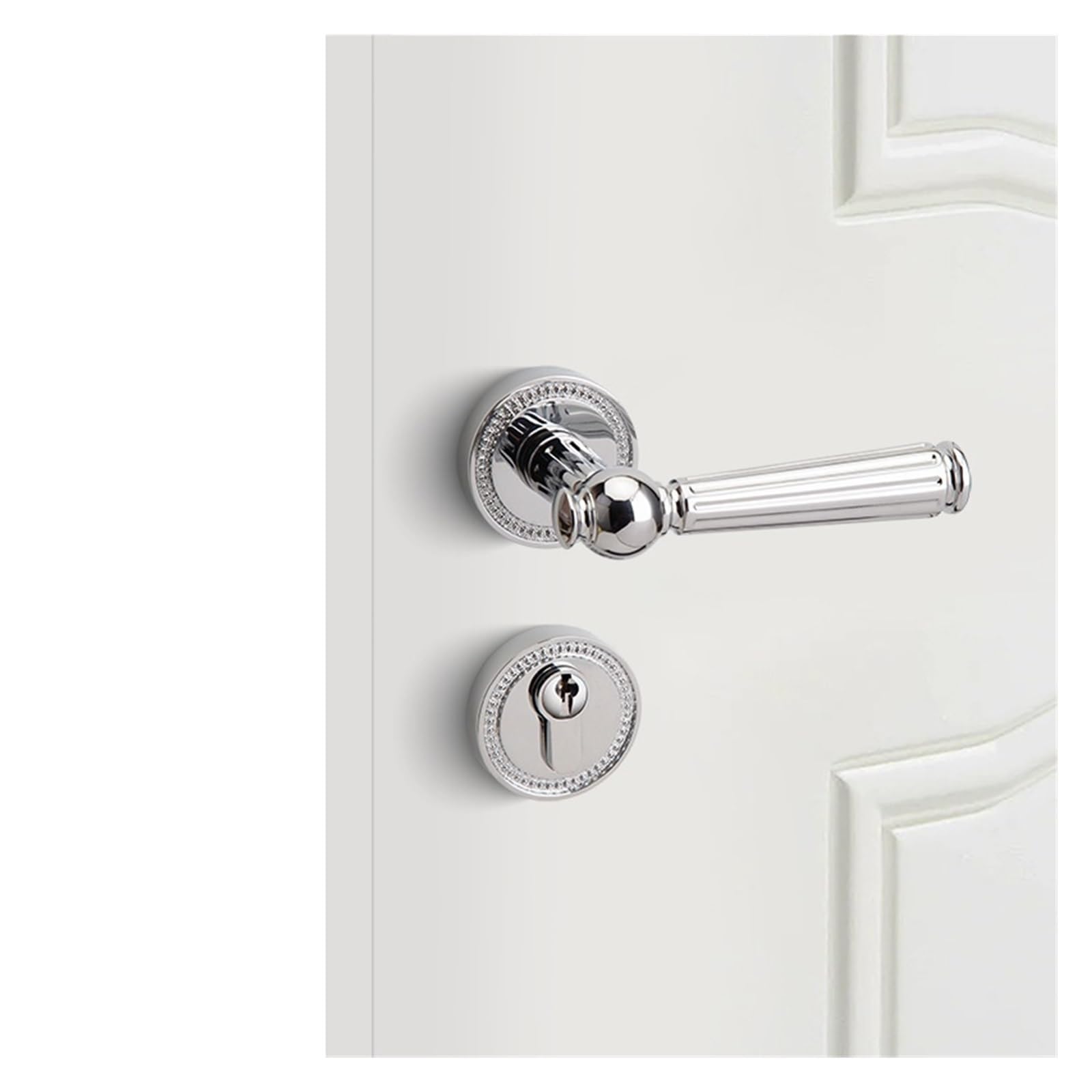 Serrure de porte de chambre à coucher magnétique et silencieuse en argent
