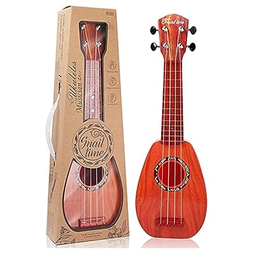 Ukelele pour enfants, guitare pour enfants, mini ukulélé acoustique de 43 cm, kit pour débutants avec médiator et sangle– Idéal pour les tout-petits et les débutants (marron foncé)