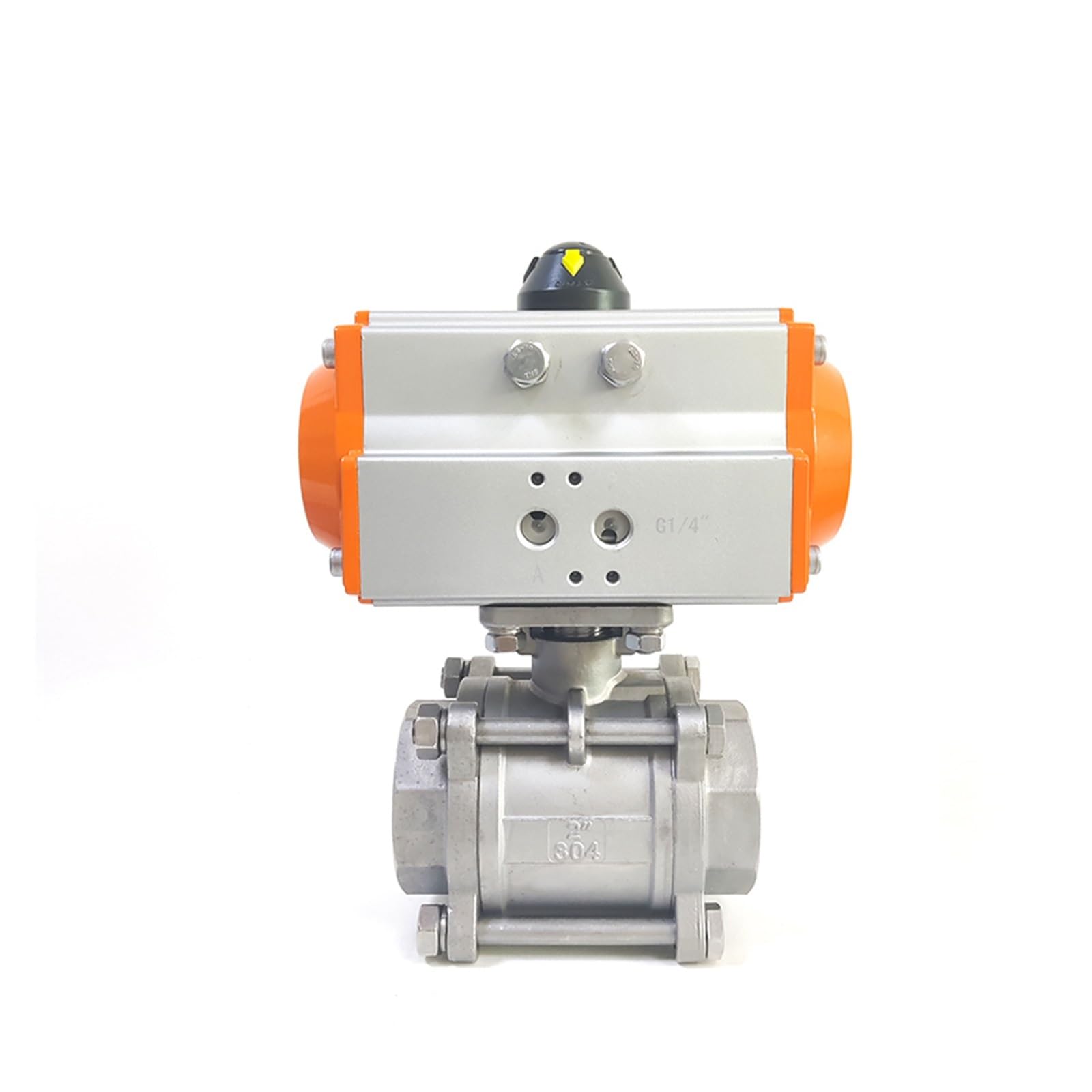 Vanne à bille pneumatique DN32 1-1/4 cylindre simple effet inox Q611F-16P pour tuyauterie
