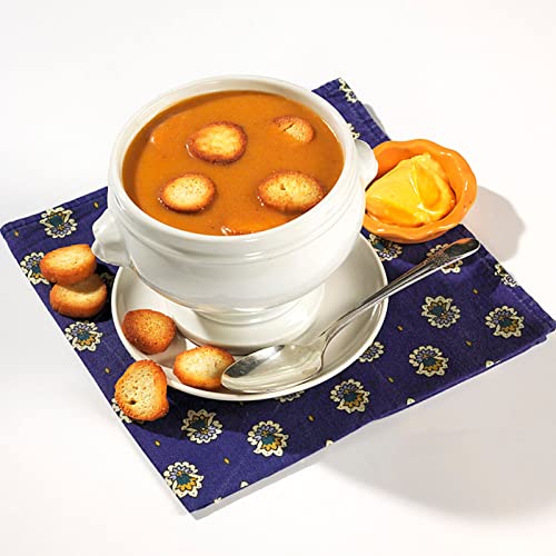 Image of Cinf 12 oz Lion Head Ceramic Soup Bowls Set of 4, Porcelain Bowls | Elegant lion head ceramic bowls with 12 oz capacity, microwave safe for soup, cereal, fruit, desserts and everyday dining