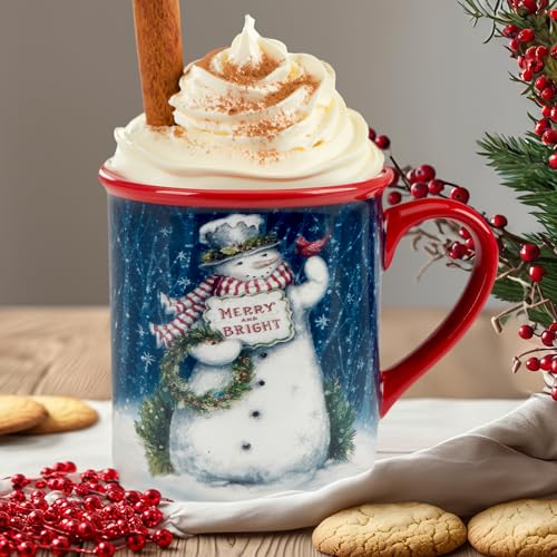 Juego de 4 Mugs Festivos Snowman Greetings 20 oz