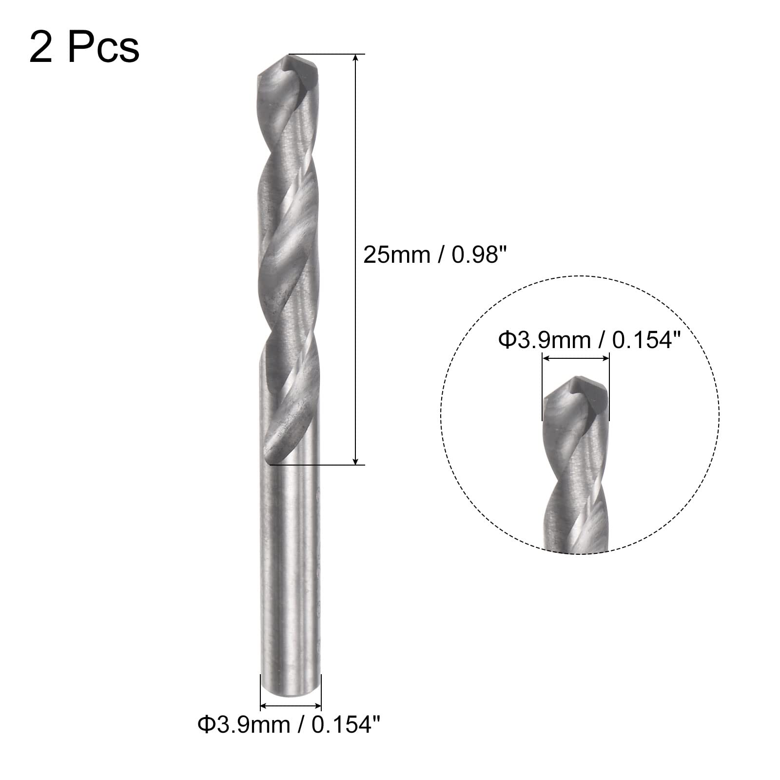 Hartmetall-Spiralbohrer 7 Mm – Aus Wolframcarbid C2/K20, Für Metall, Edelstahl, Holz, Gesamtlänge 60 Mm