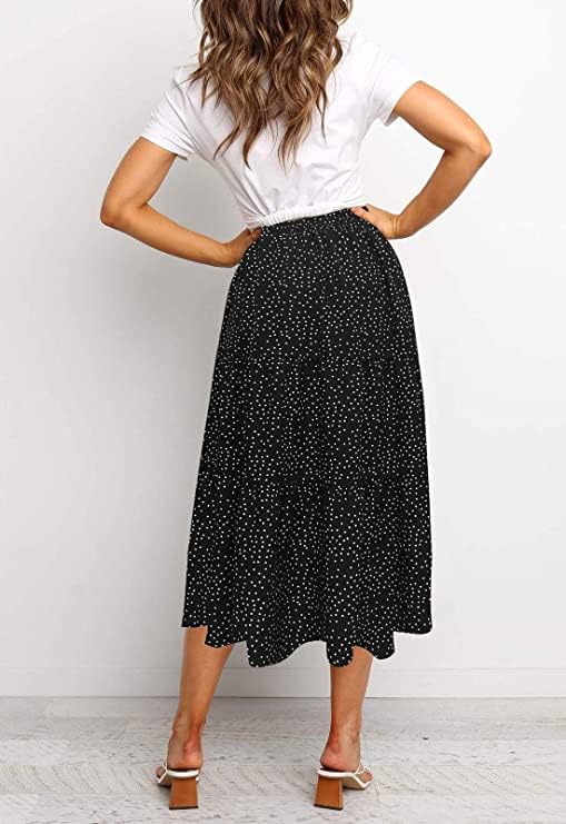 MEROKEETY Women's Boho Leopard Print Skirt Pleated A-Line Swing Midi Skirts - Image 5