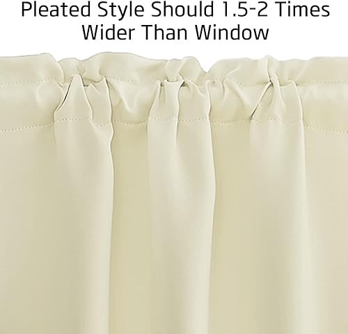 Miniatura 3 de NICETOWN Cenefas de granja para dormitorio, oscurecimiento de la habitación, bolsillo ajustable para barra, cubierta de ventana alta para sala de