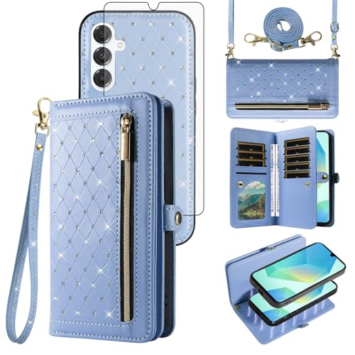 Coque Samsung Galaxy A16 5G avec fermeture éclair et bandoulière amovible