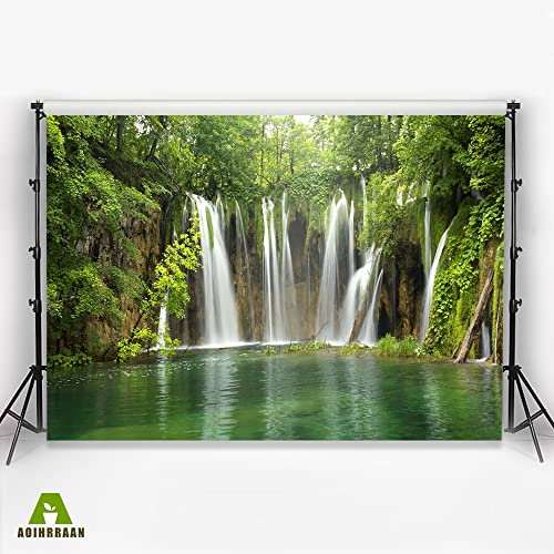 Aoihrraan 2,2x1,5m Waterfall Backdrop Spring Jungle Forest Cascade Nature Landscape Photography Background Resort Travel Room Wallpaper Decoration Children Adult Artistic Portrait Photo Studio Props - Image 3