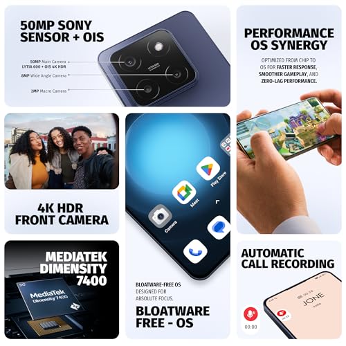 Image of Wobble One 5G (8GB+128GB) | 50MP Epic Front Camera | Dual 4K HDR | Dolby Vision AMOLED | Zero Bloatware Android 15 | Sony LYTIA 600 OIS | Dimensity 7400 | Nova Blue