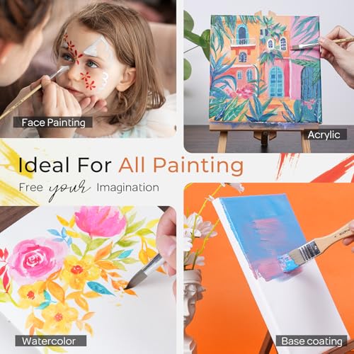 Image of Nicpro 32pcs Paint Brush Set, Acrylic Paint Brushes, Professional Artist Series with Paint Spatula and Cloth Roll, Paintbrushes for Oil, Acrylic Canvas Paintings, Watercolor, Art Supplies