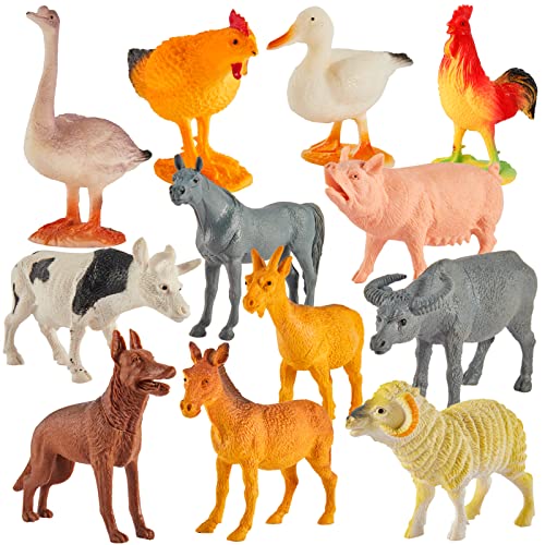kimonca Animaux De La Ferme, Figurines d'animaux Miniatures Animaux Jouets D'éVeil pour Enfant 3 4 5 Ans Cover
