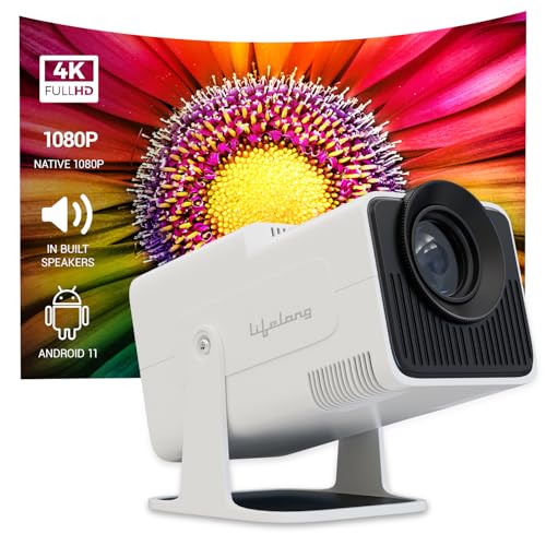 Image of Lifelong Electronics LightBeam Pro Smart Projector | Android, 1080P HD Native & 4K Ultra HD Support, 4000 Lumens | for Room & Outdoors | All OTT Apps | WiFi /BT, Mirroring, HDMI, 180, Speakers