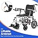 DeerPlanet Ultra Lightweight 27 lbs Foldable Electric Wheelchair for Adults, Compact All Terrain Motorized Wheelchair for Seniors Portable Power Wheelchair with Brushless Motors Movable Battery