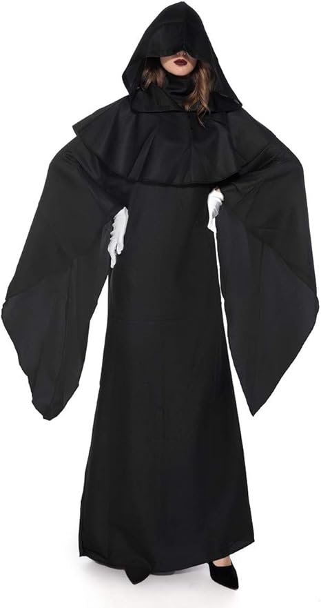 Amazon Co Jp ハロウィーンの衣装 黒いローブ フード付きローブ ユニセックスモッピングロングドレス Black S おもちゃ Amazon Co Jp ハロウィーンの衣装 黒いローブ フード付きローブ ユニセックスモッピングロングドレス Black S おもちゃ