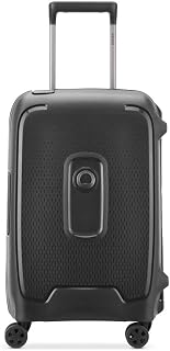 Delsey Moncey Polypropylene 55 Cm 4 Double Wheels Black Hard Suitcase Price In India