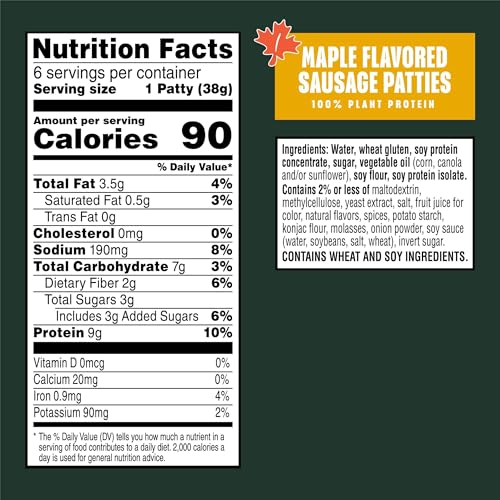 Morningstar Farms Sausage Patties, Vegan Plant Based Protein thumb #5