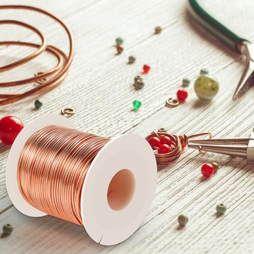 Ibaofuing SOFT COPPER WIRE 16 Gauge/ 0.051 Inch / 1.3 Mm Diameter, 127 Feet / 39M, 1 Pound Spool Pure Copper Wire, Jewelry Making Wire Craft Wire thumb #4