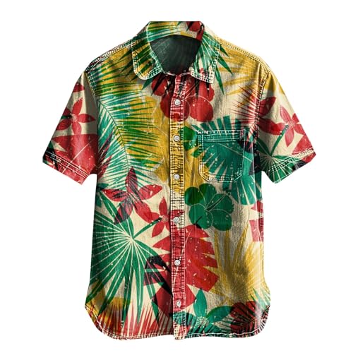 Chemise florale manches courtes homme en tissu vintage haut de gamme