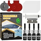 Windshield Crack Repair Kit 4 Pack, Windshield Repair Kit with Enhanced Injection Head, Windshield Chip Repair Kit to Repair Scratches, Cracks, and Star-Shaped Crack, Black