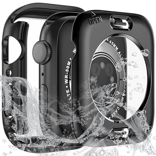 [Sunhel] Rp`u AbvEHb` h Jo[ Ή Apple Watch SE SE2 SE3 Series 6 5 4 44mm P[X 2-in-1 Oی PCt[{KX ϏՌ y ߗ ȒPE(ubNC4