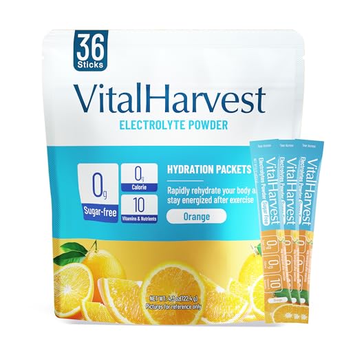 Image of 36 Sticks Electrolytes Powder Packets Sugar Free Hydration Packets Electrolyte Liquid Daily IV Drink Mix with Orange, Low Sodium, 0 Calorie