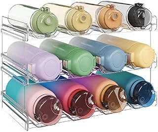 Lifewit Dolap Buzdolabı, Su Şişesi Tutucu, Mutfak Kiler Organizasyonu ve Depolama, Plastik Şarap Rafları, Tumbler Seyahat Kupa Kupa Tutucu, 2 Pack, 8 şişe tutun