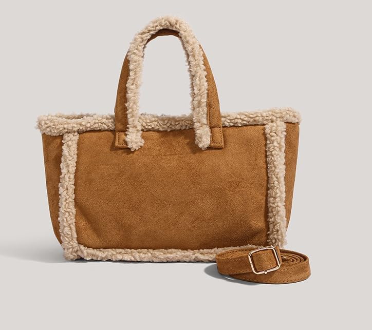 Faux Fur Shoulder Bag for Women – Vintage Chic Plush Tote Fleece Large Capacity Fashion Fuzzy Handbag Crossbody Purse - Image 4