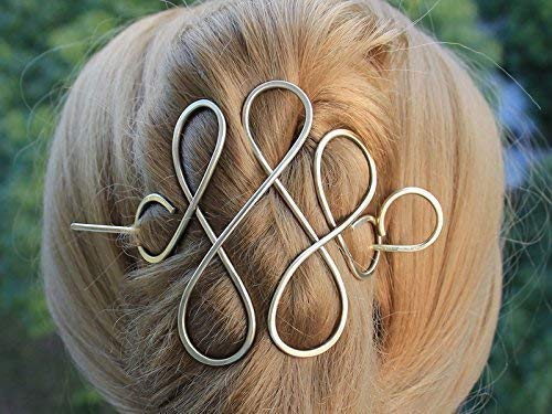 Celtic Hair Bun Holder Women's Gold Hair Clip, Hair Pin, Hair fork, Scarf Slide, Hair Barrette, Bun Holder