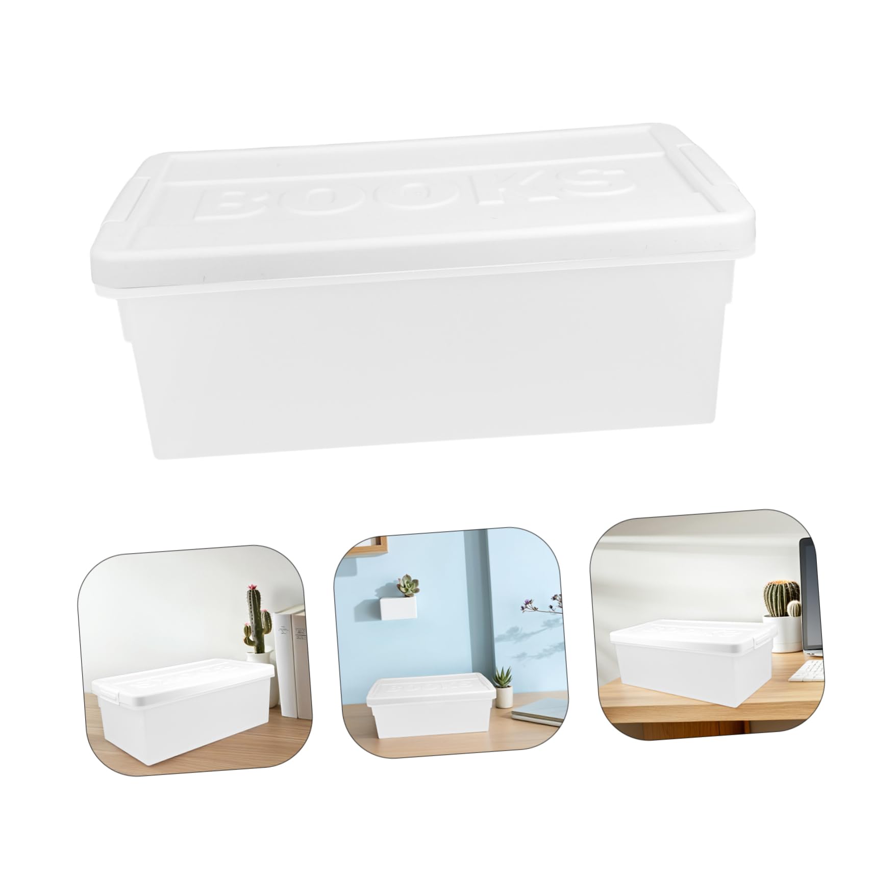 Abaodam Scatole Portaoggetti Decorative Divisori Regolabili Libri e Organizer Portatile in Plastica con Coperchio Grande Capacità per Ufficio e Casa