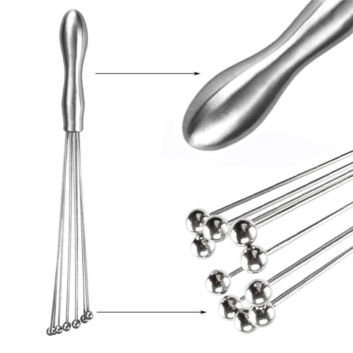Varillas Cocina Espumador De Leche Batidor De Bolas De Acero Inoxidable, Mezclador Manual, Herramientas De Cocina For Hornear, Salsa, Crema, Huevos Batidora De Leche(12inch)