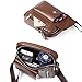 Imagen de ANPTER Bandoleras Hombre BolsoHombre de Cuero Pequeño Mariconeras para Hombres Crossbody Piel Shoulder Bag Teléfono Cartera Monedero Bolso Mensajero Correa Ajustable(Marrón