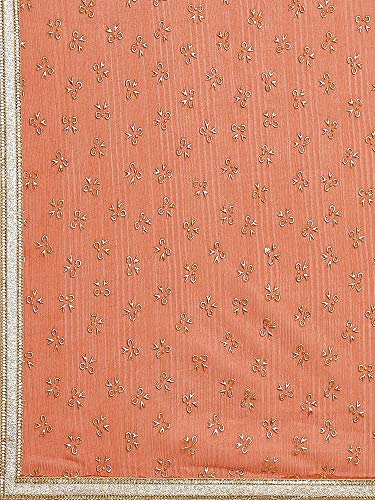 Image of AKHILAM Women's Pure Chiffon Saree with Blouse Piece
