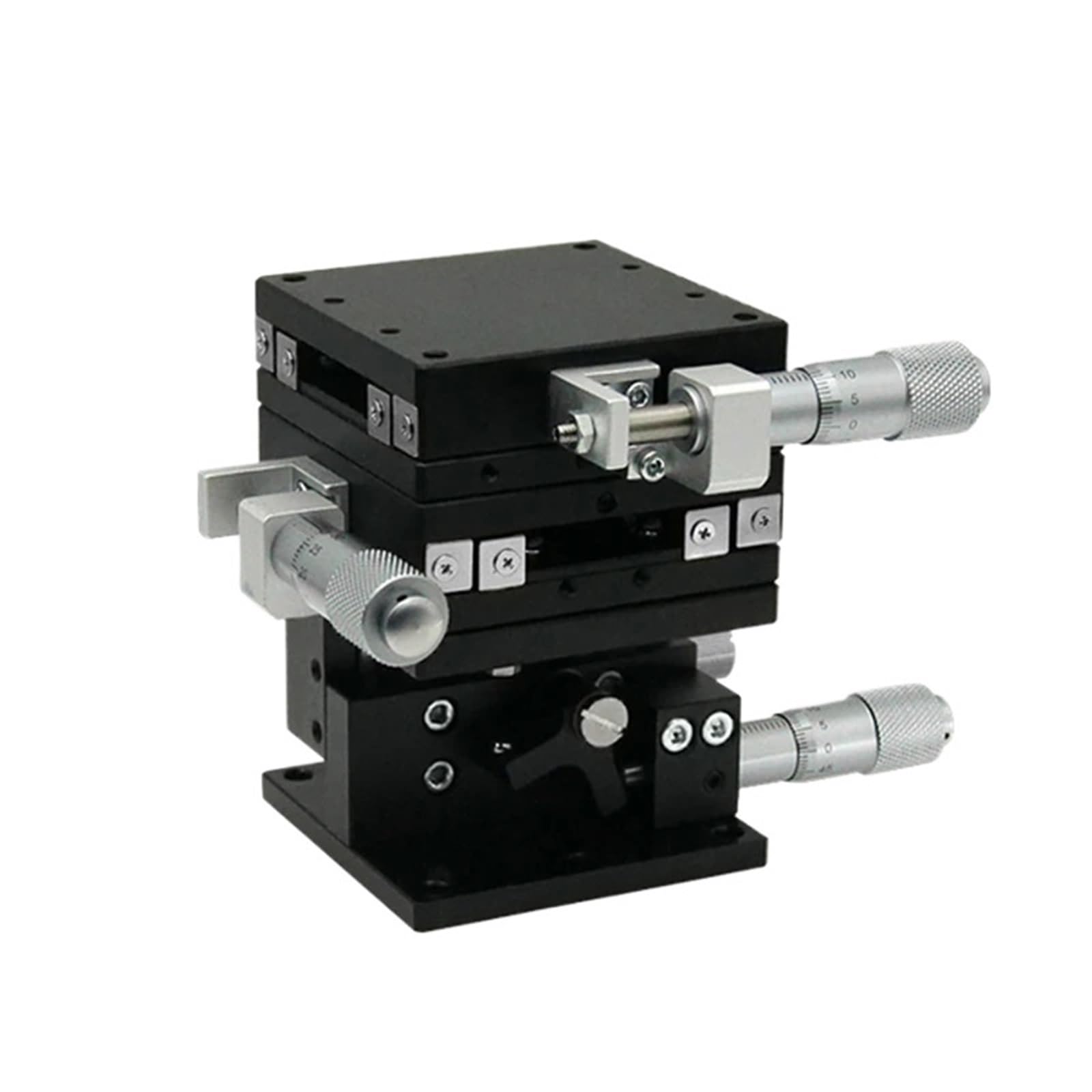 WNVXJGNSO Trimming Guide Rail Micrometer Optical Table Displacement Platform X/XY/XYZ Axis Manual Sliding Table Precision Knob Table(XYZ-axis Left,40x40mm Table)