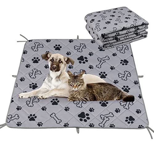 Ladadee Washable Pee Pads For Dogs, 2 Pack Waterproof Reusable Puppy Dog Whelping Pee Pads With 8 Non-Slip Lanyards, Super Absorbent Whelping Dog Bed Pad Mat, Potty Butty Pads For Dogs #TOP2