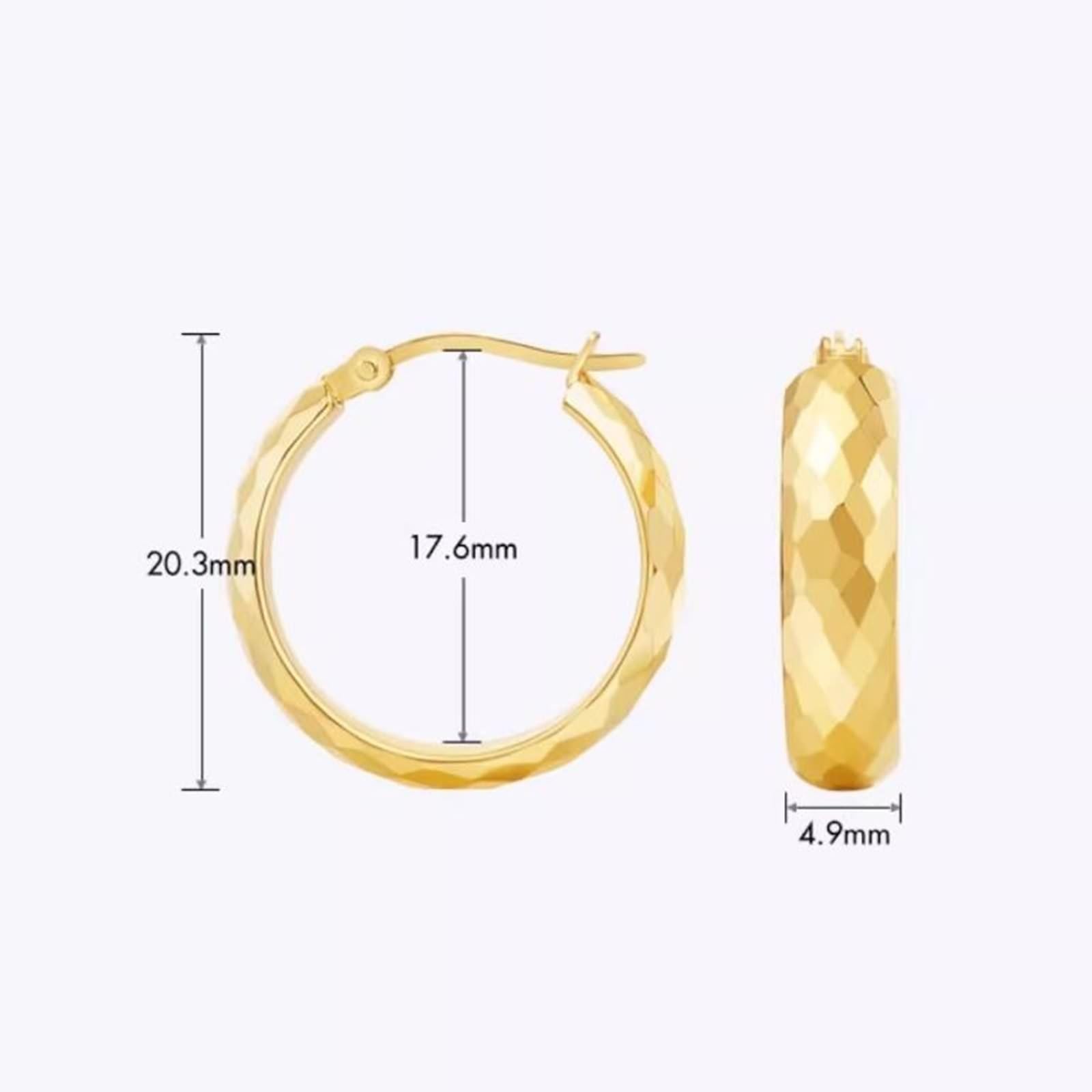Epinki Creole Hoop 9K/14K/18K żółte złoto, klasyczne kolczyki vintage, kolczyki secesyjne Au 750/585/375 prawdziwa biżuteria,, 14-karatowe żółte złoto (585), Bez cyrkonii