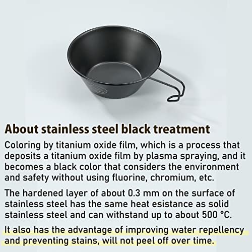 CAMPINGMOON 2pcs Set Stainless Steel Camping Sierra Cup 10oz, 310ml Black BKS-220-2P - Image 3