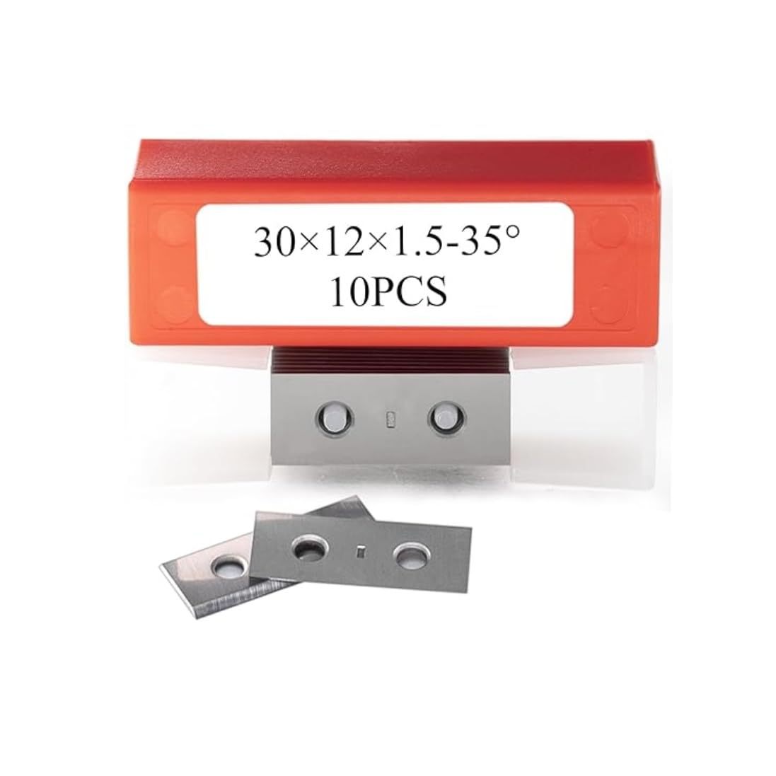 Insertos de carburo de doble filo de 30 x 12 x 1,5 mm, 35°, paquete de 10 cuchillas de repuesto de tungsteno para cabezales de cepilladora helicoidales y raspadores de mano, carpintería, MDF